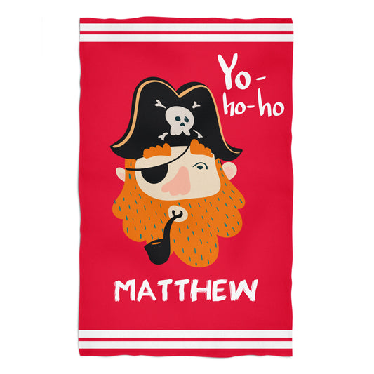 Yo Ho Ho Pirate Name Red Towel 51 X 32""