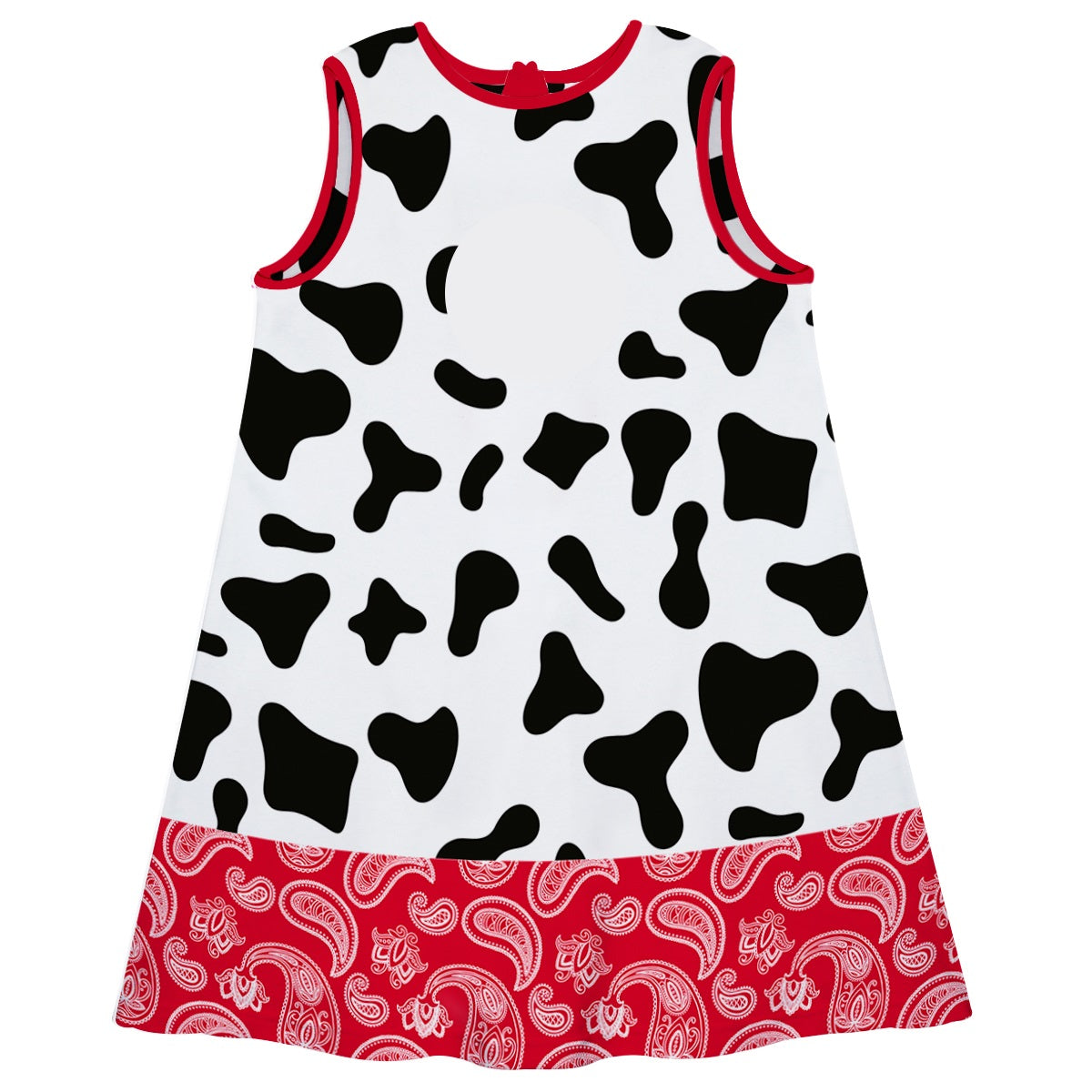 Cow Print Personalized Monogram White and Red A Line Dress - Wimziy&Co.