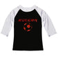 Soccer Black and White Raglan Tee Shirt 3/4 Sleeve