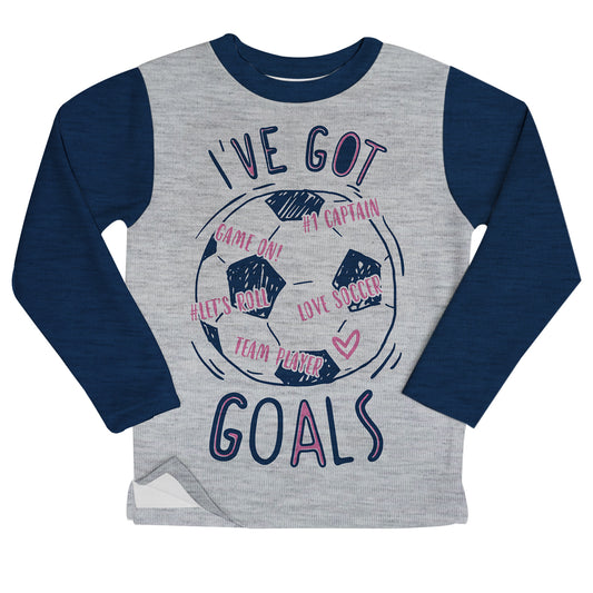 I´ Ve Got  Goals Gray Heather Fleece Sweatshirt With Side Vents