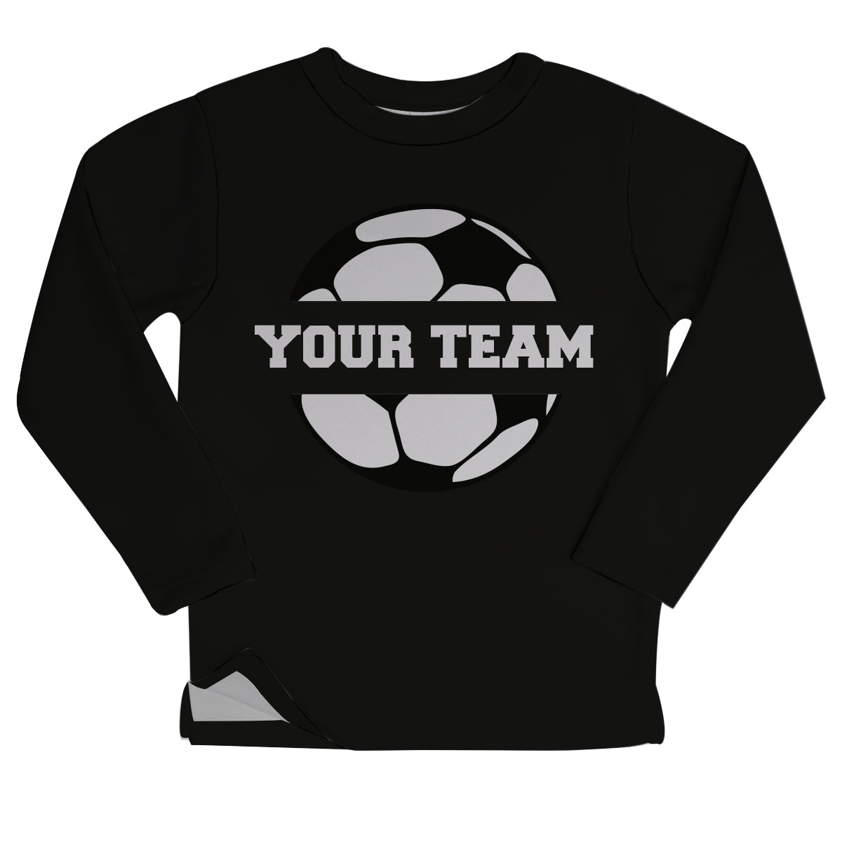 Soccer Ball Your Team Black Sweatshirt Fleece Side Vents
