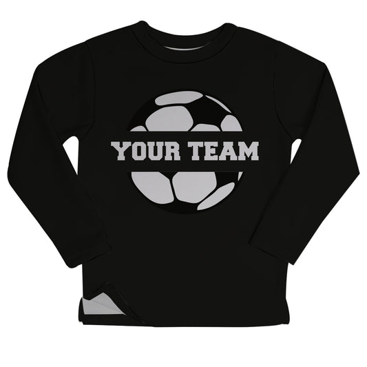Soccer Ball Your Team Black Sweatshirt Fleece Side Vents