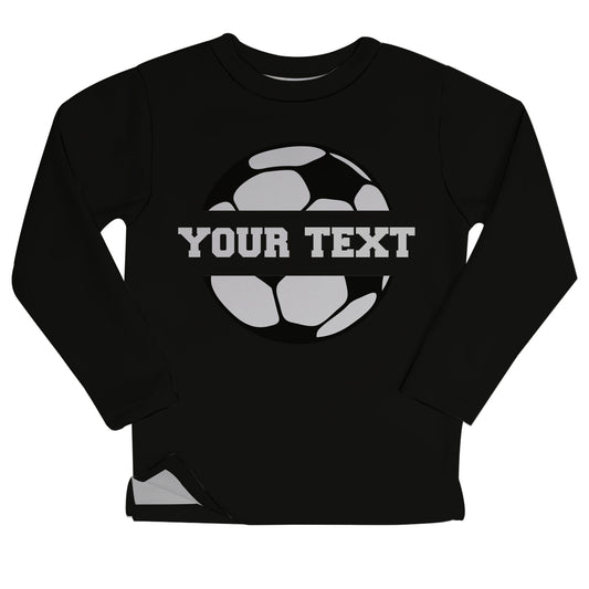 Soccer Ball Your Text Black Heather Fleece Sweatshirt Side Vents