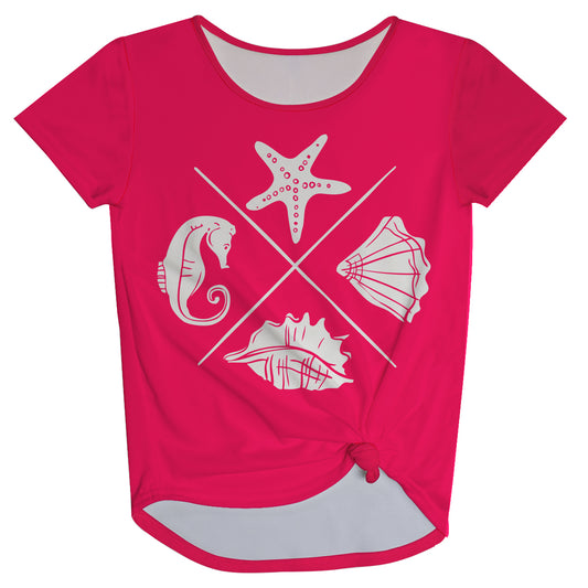 Elements Nautical Hot Pink Knot Top