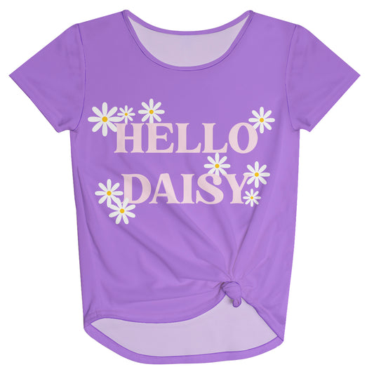 Hello Daisy Purple Knot Top
