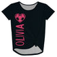 Love Soccer Personalized Name Black Knot Top