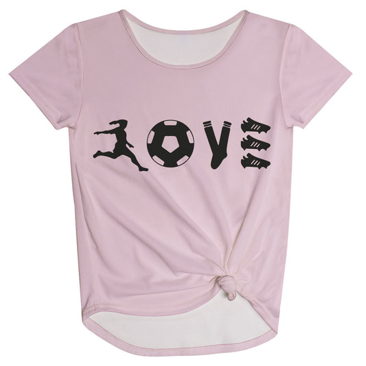 Love Soccer Pink Knot Top