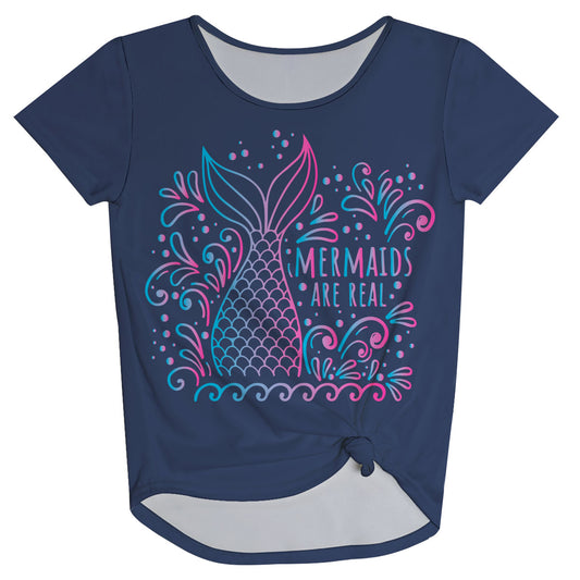 Mermaids Are Real Navy Knot Top