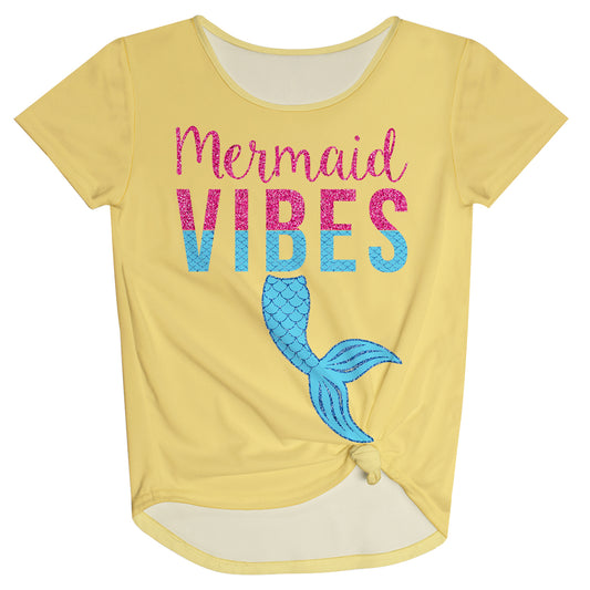 Mermaid Vibes Yellow Knot Top