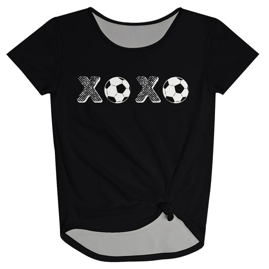 Soccer Xoxo Black Knot Top