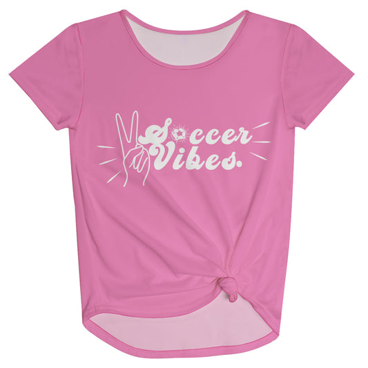 Soccer Vibes Pink Knot Top