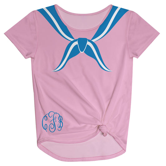 Sailor Personalized Monogram Pink Knot Top
