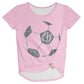 Soccer Ball Personalized Monogram Light Pink Knot Top