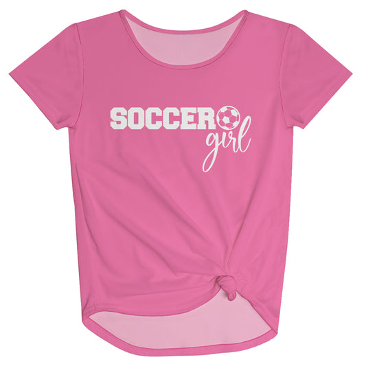 Soccer Girl Pink Knot Top
