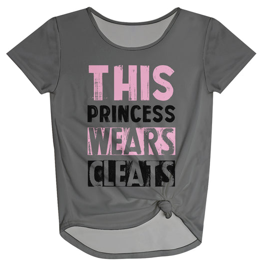 This Princess Wears Cleats Gray Knot Top