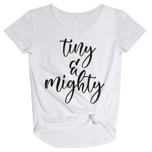 Tiny and Mighty White Short Sleeve Knot Top