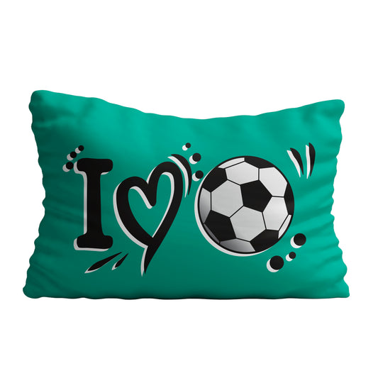 I Love Soccer Mint Pillow Case 20 x 27""