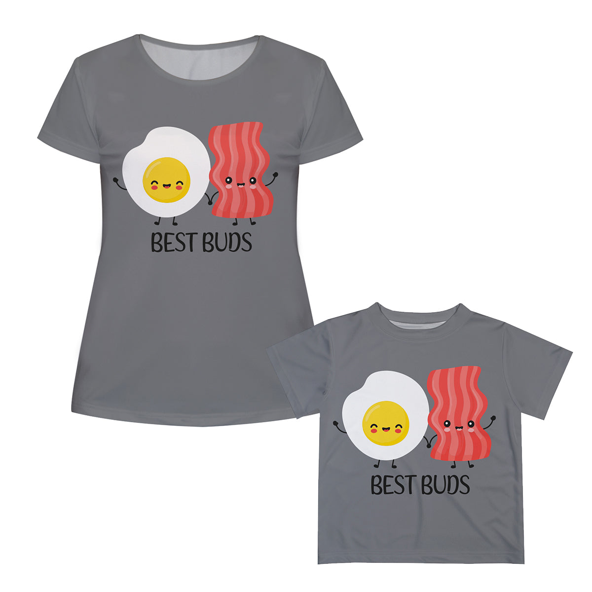 Best Buds Egg Gray Short Sleeve Tee Shirt - Wimziy&Co.