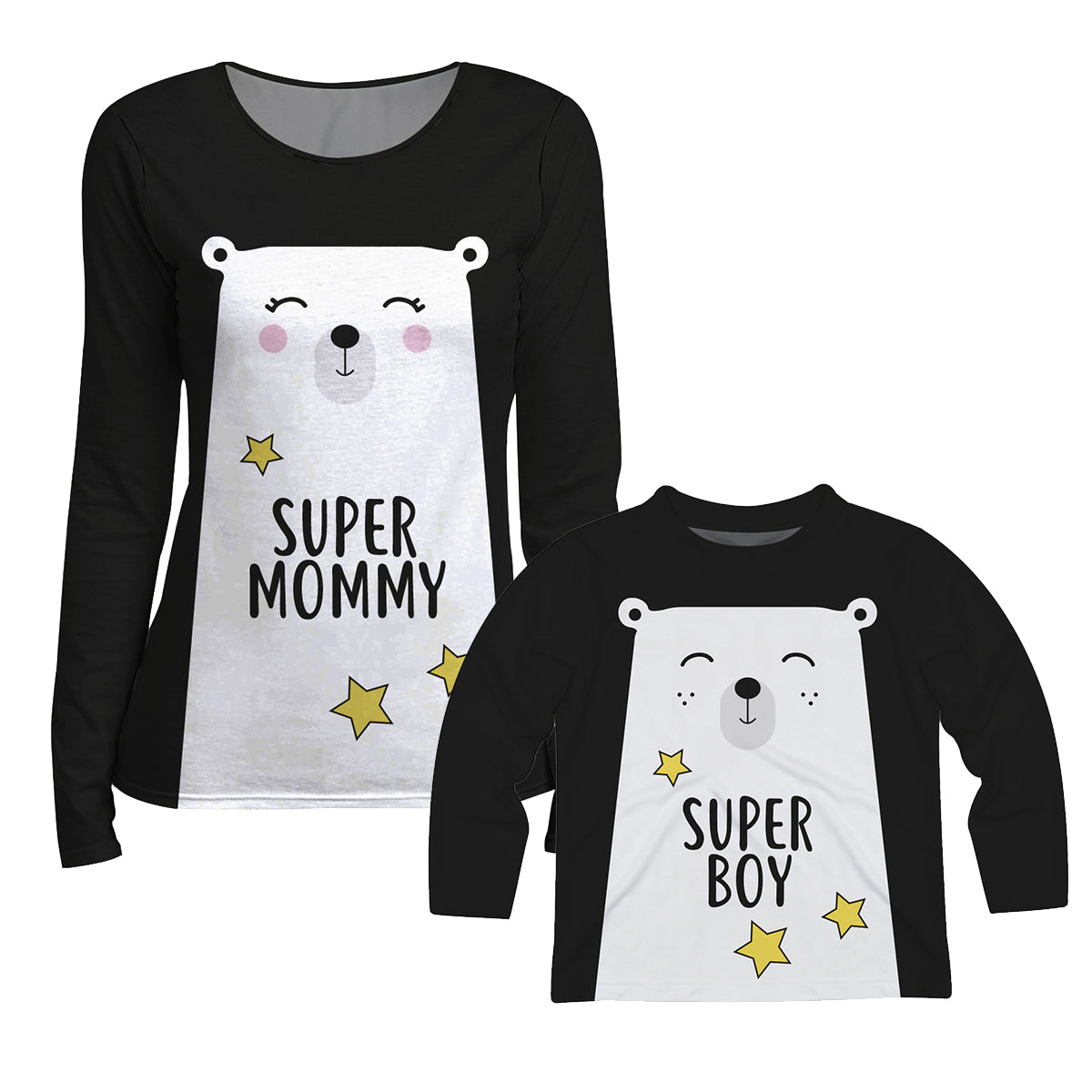 Bear Super Boy Black Long Sleeve Tee Shirt - Wimziy&Co.