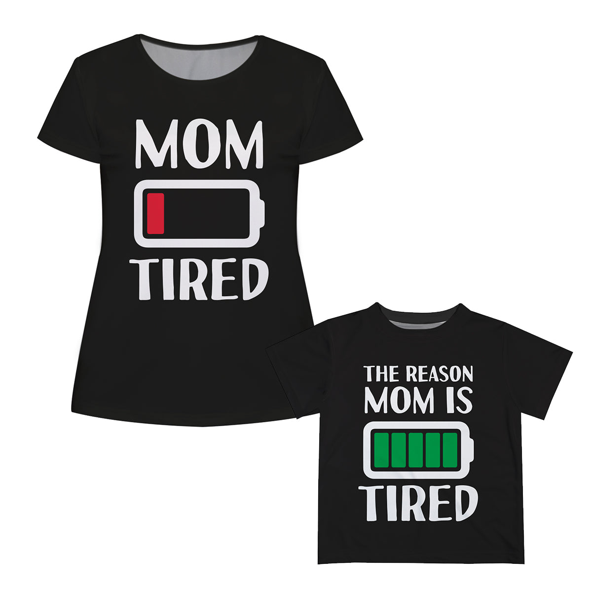 The Reason Mom Is Tired Black Short Sleeve Tee Shirt - Wimziy&Co.