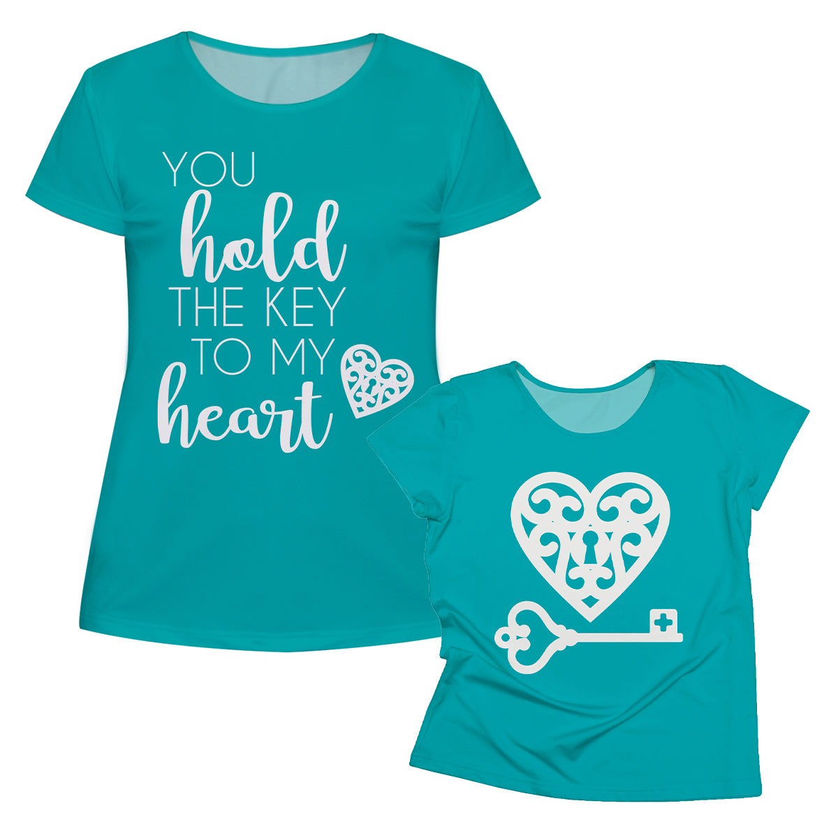 You Hold The Key Turquoise Short Sleeve Tee Shirt - Wimziy&Co.