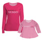 Mommy Personalized Name Hot Pink Long Sleeve Tee Shirt - Wimziy&Co.