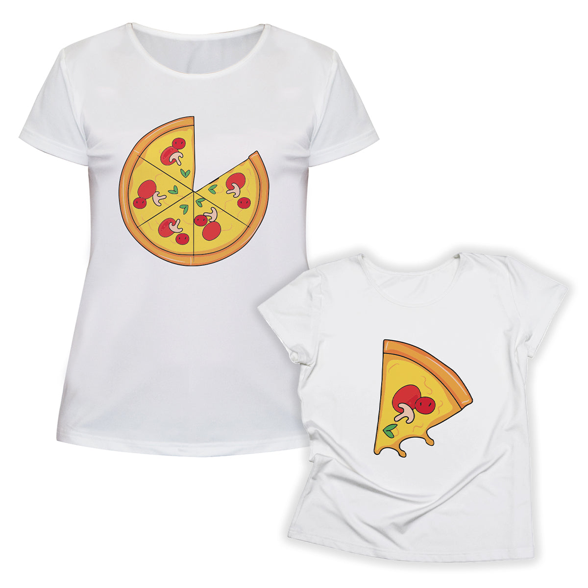 Pizza White Short Sleeve Tee Shirt - Wimziy&Co.