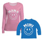 Smile Face Pink Long Sleeve Tee Shirt - Wimziy&Co.