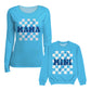 Squares Mama Turquoise Long Sleeve Tee Shirt - Wimziy&Co.