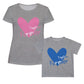Together Forever Blue and Gray Short Sleeve Tee Shirt - Wimziy&Co.