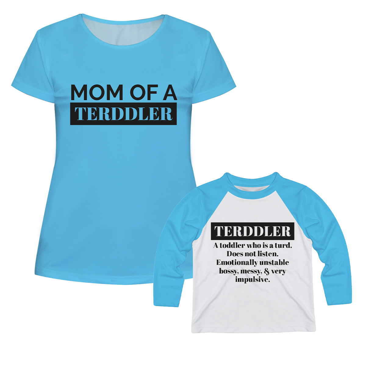 Terddler White and Turquoise Raglan Long Sleeve Tee Shirt - Wimziy&Co.