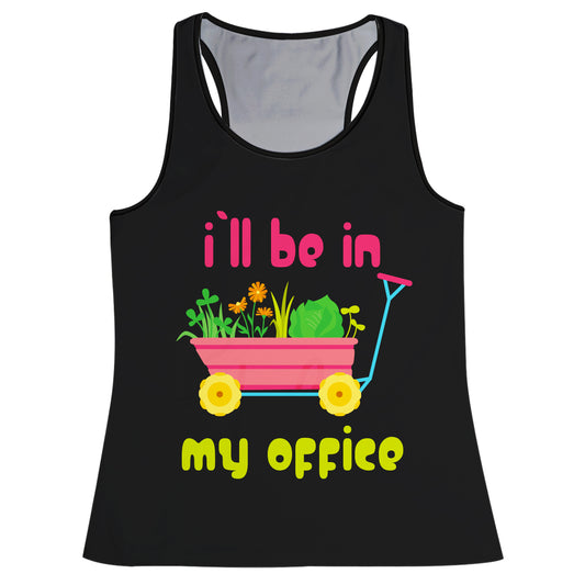 I Will Be In My Office Black Tank Top