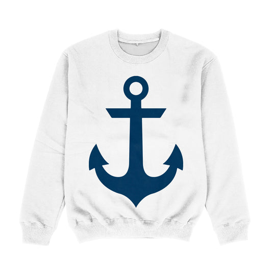 Anchor White Crewneck Sweatshirt