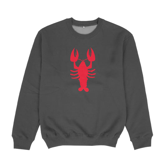 Lobster Gray and Red Crewneck Sweatshirt