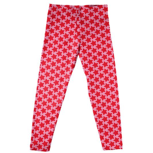 Stars Print Red and Pink Leggings