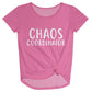 Chaos Coordinator Pink Short Sleeve Knot Top