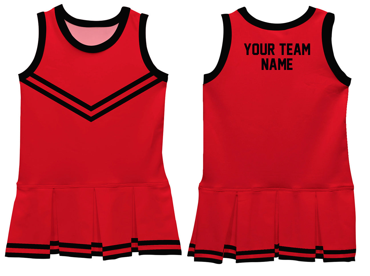 Red Black Sleeveless Cheerleader Dress - Wimziy&Co.