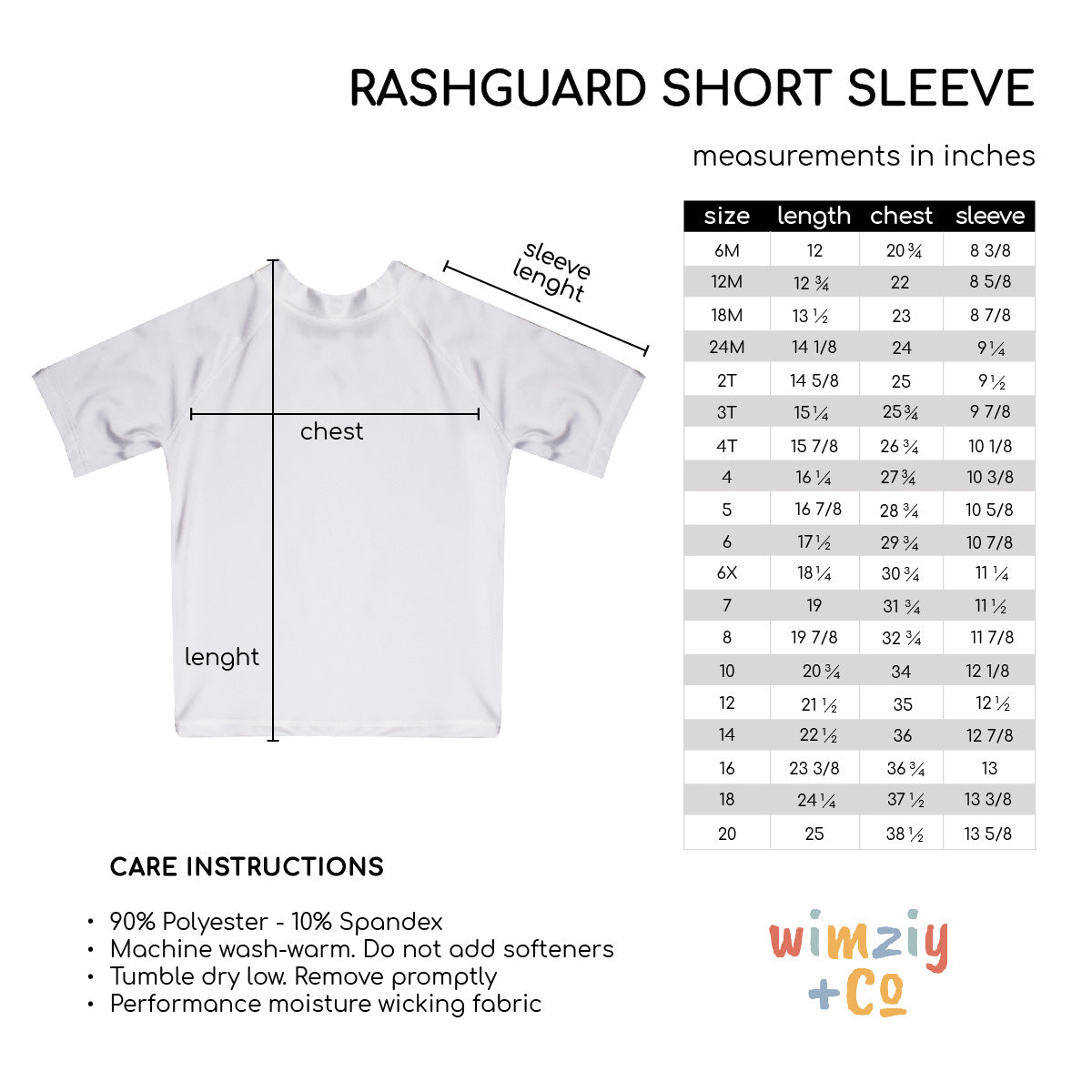 Monogram Short Sleeve Girls Rash Guard - Wimziy&Co.