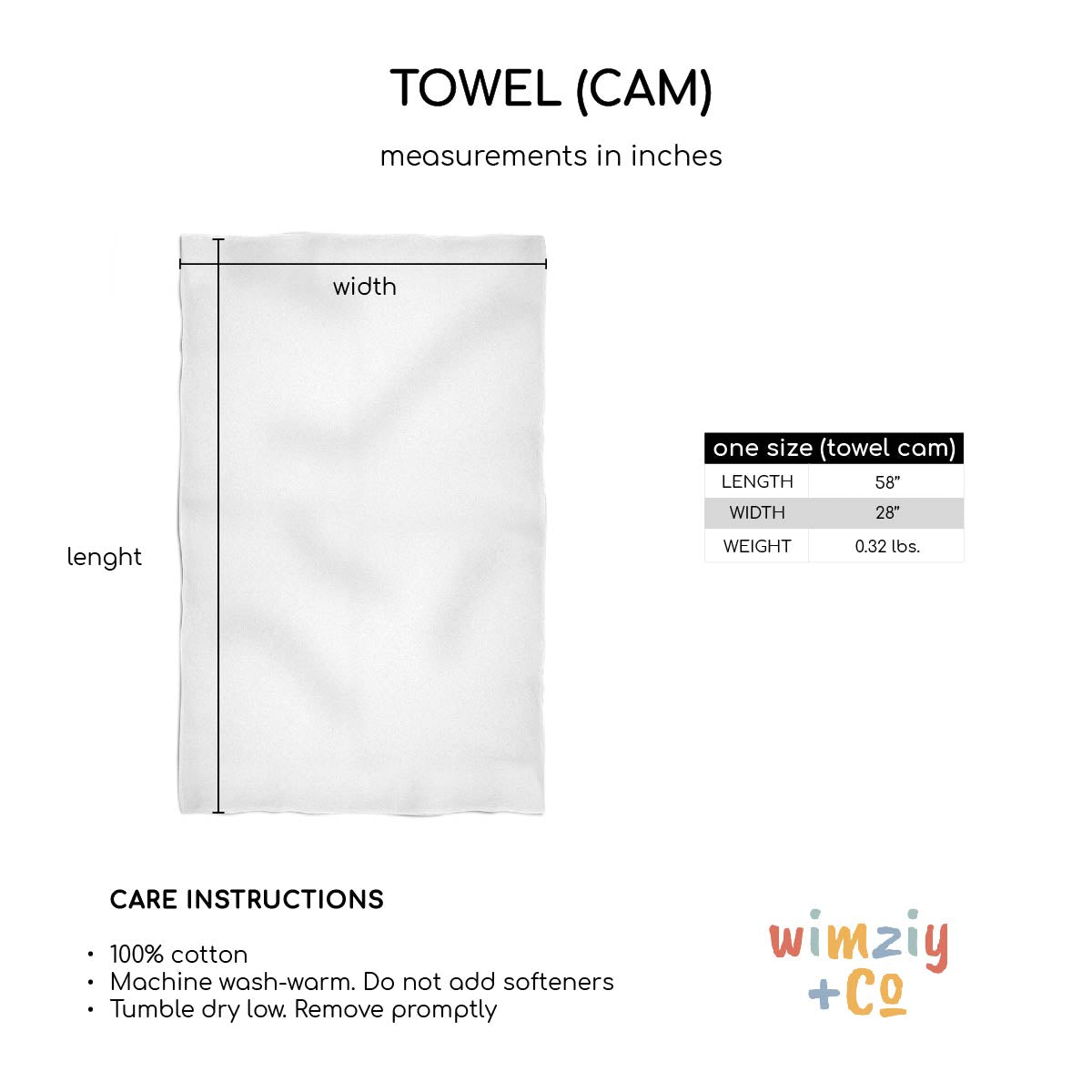 Follow That Unicorn White Towel 51 x 32"" - Wimziy&Co.