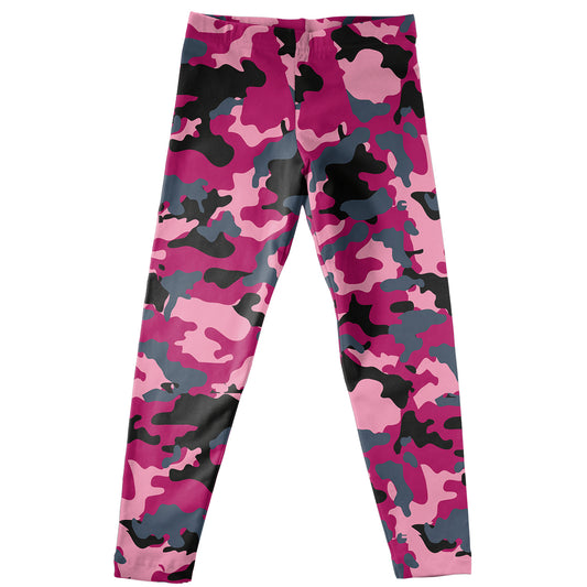 Camo Print Pink And Black Leggings