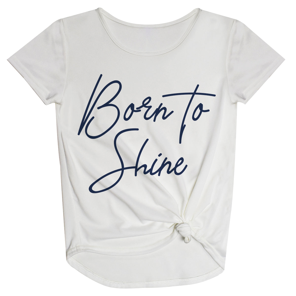 Born To Shine White Short Sleeve Knot Top