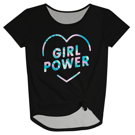 Girl Power Black Knot Top