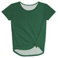 Solid Green Short Sleeve Knot Top