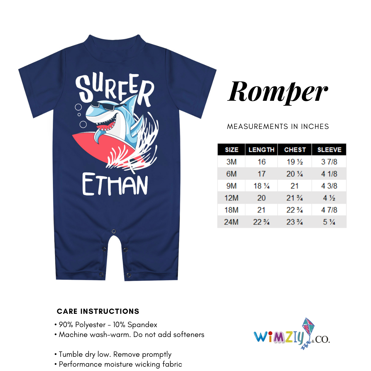 Monogram Stripe Navy and Red Boys Romper - Wimziy&Co.