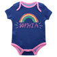 Rainbow Name Blue And Pink Onesie