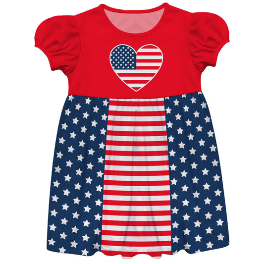 American Heart Red White and Navy Short Sleeve Epic Dress