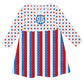 American Personalized Monogram White Red and Blue Long Sleeve Epic Dress