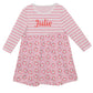 Apples Print Name Peach and White Stripes Long Sleeve Epic Dress - Wimziy&Co.
