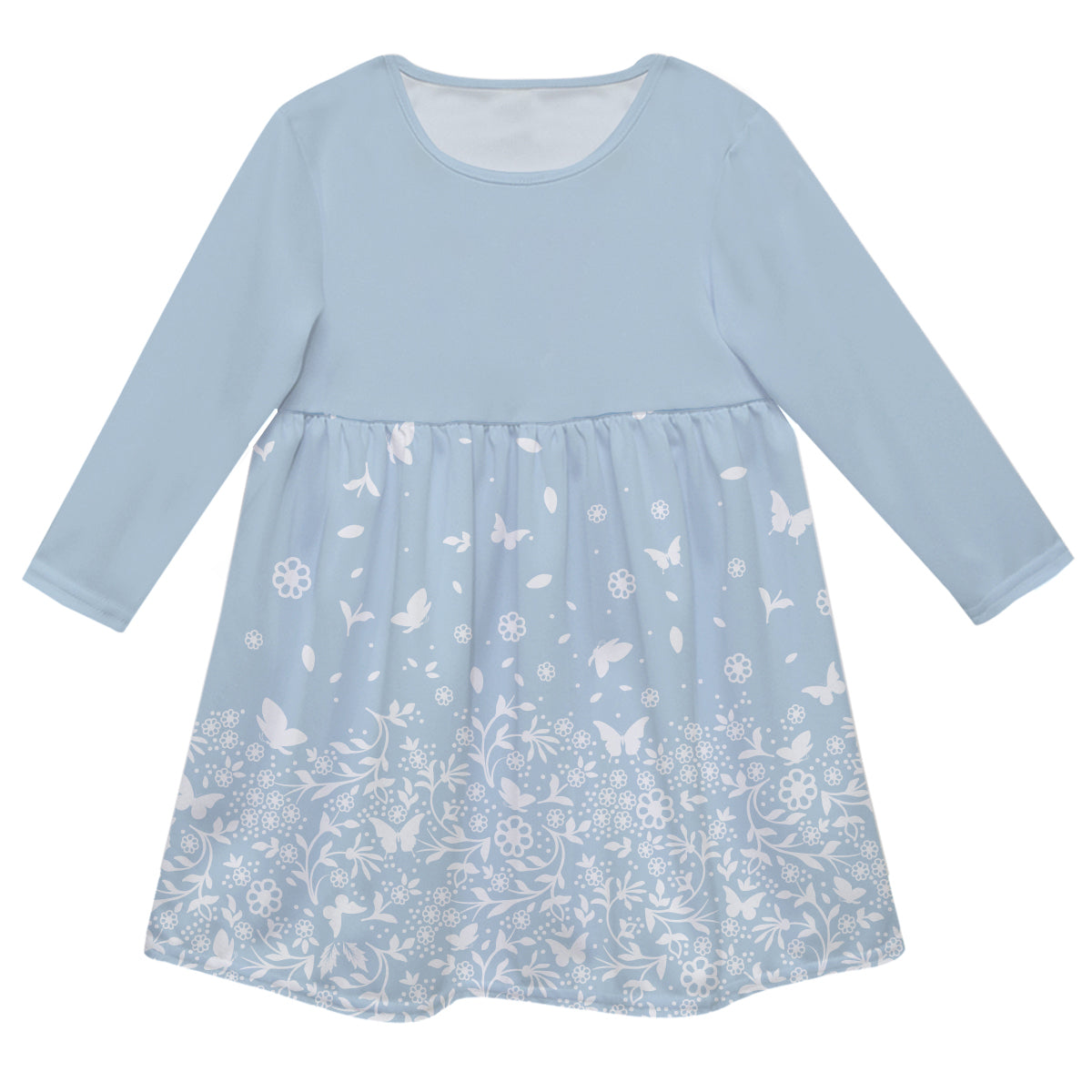 Girls blue and white dress with name - Wimziy&Co.