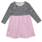 Girls pink and gray glitter dress with monogram - Wimziy&Co.